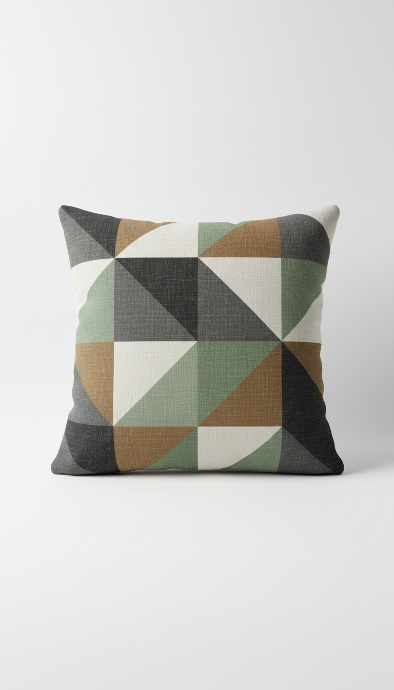 Geometric Cotton-Linen Accent Cushion